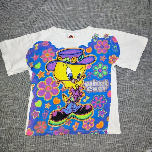 Vintage 90s Warner Bros Looney Tunes Tweety Bird T-Shirt Size Large Kids - Picture 15 of 15